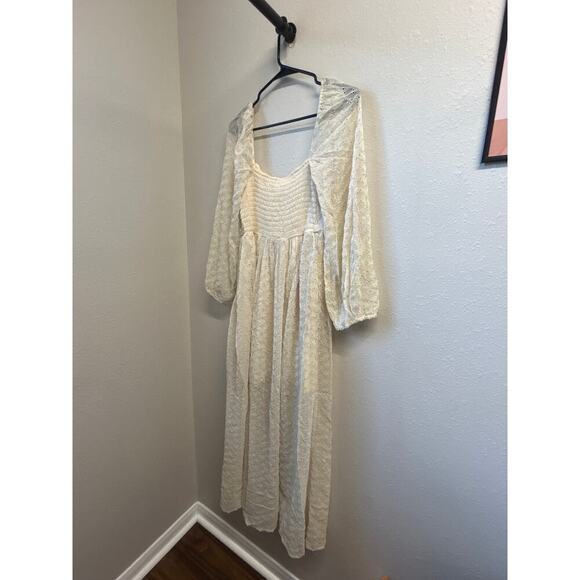 NWT BOHO eyelet Ivory Free People Malina Maxi Dress Size Large $198 MSRP - Picture 8 of 11